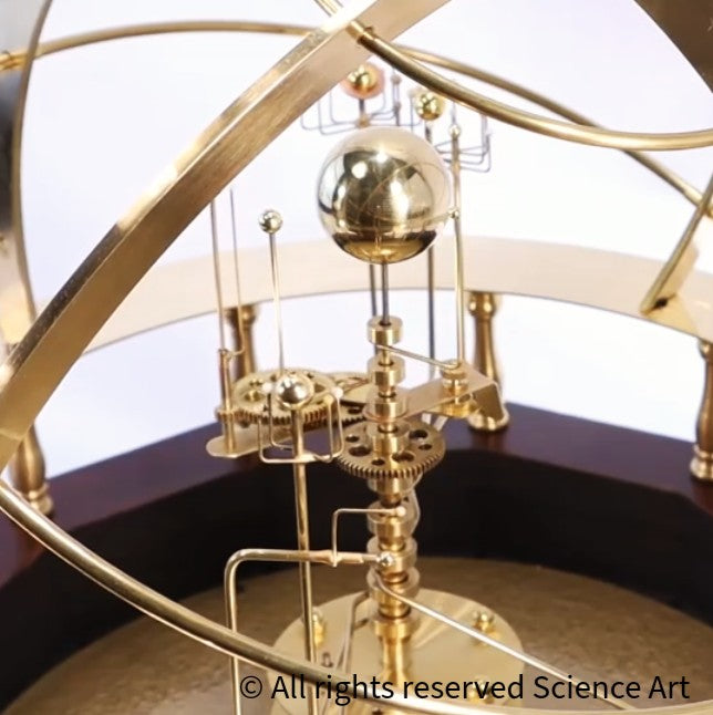 Grand Orrery Solar System Model with Hardwood Base