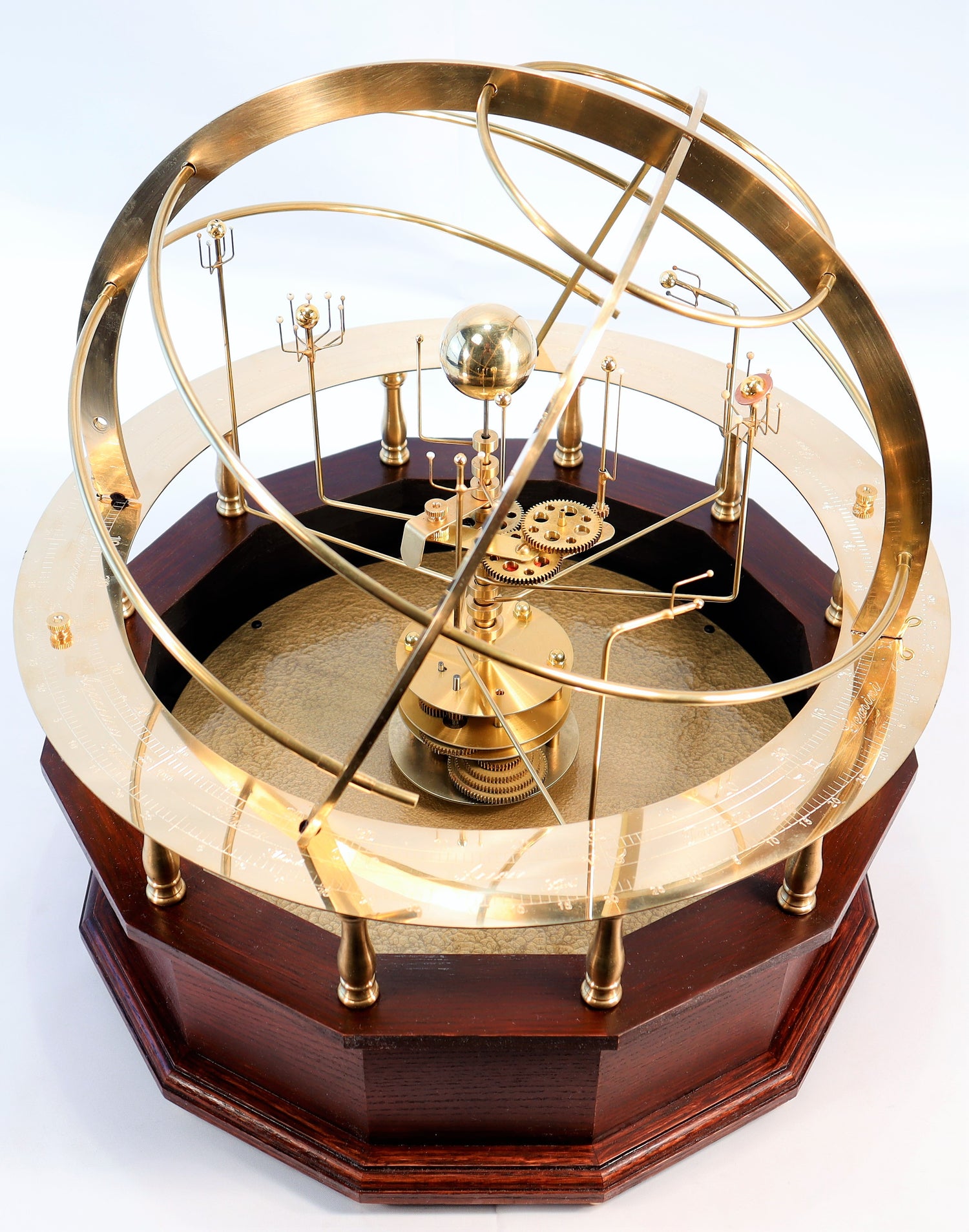Grand Orrery with Brass Planet set and Red Mahogany base