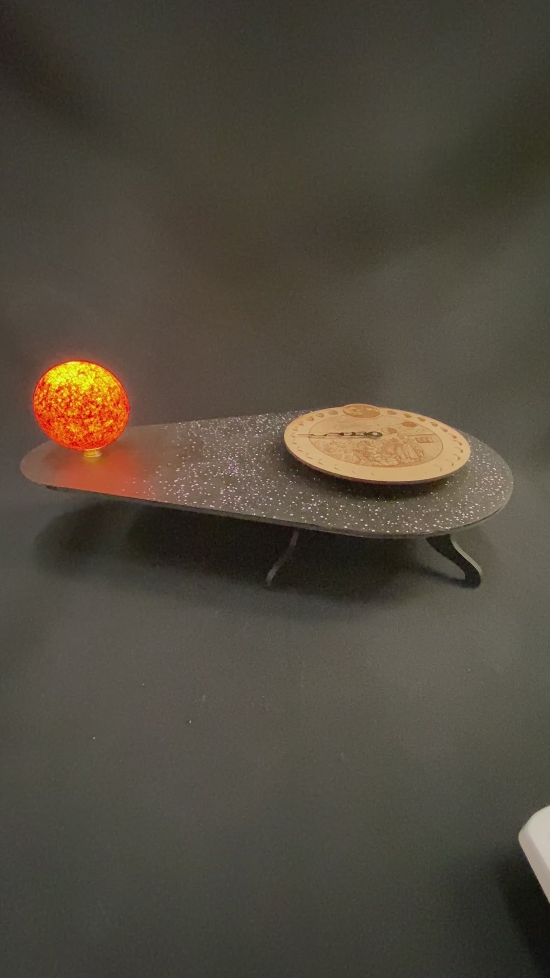 Video demonstrates the remote control of the on and off positions of the sun on the Luna Sol 