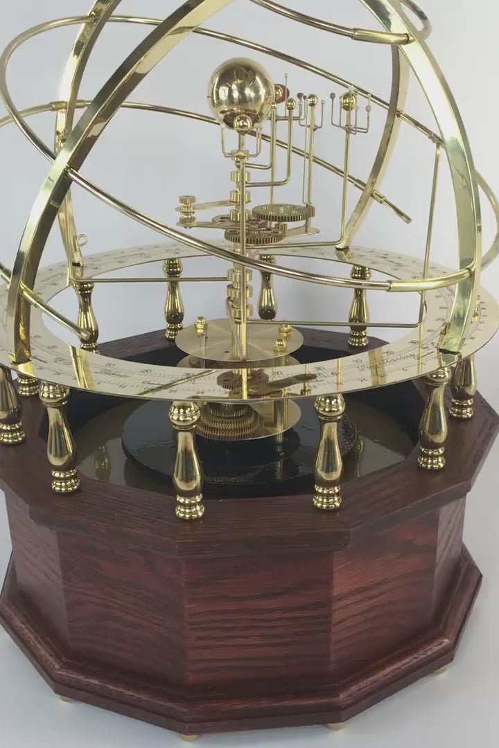 Video of Grand Orrery in Red Mahogany and brass planets from Science Art